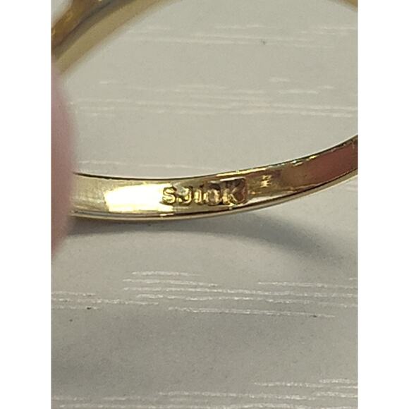 10k Yellow Gold 15mm Mabe Pearl Ring Size 10 Swirl Design 5 Grams - Picture 3 of 4